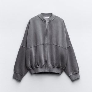 Zara zippered bomber sweatshirt